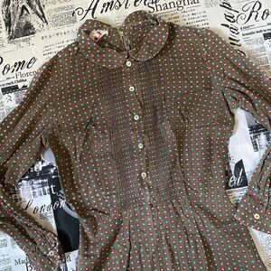 Countrywise Macshore Classics Women's Brown floral dotted vintage 60s dress